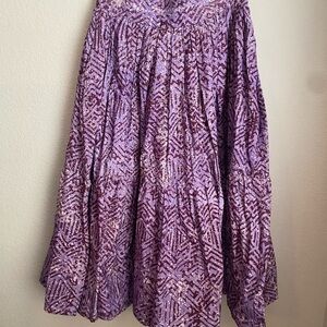 Sika Purple Patterned Midi Skirt